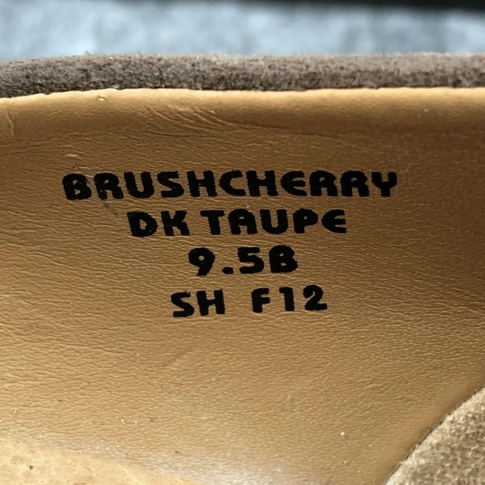 Earth Brushcherry Shoes Womens Size 9.5B Dark Taupe Leather Flower Wedge Comfort